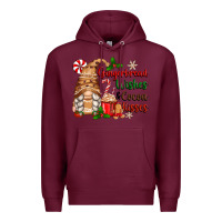 Burgundy gingerbread wishes and cocoa kisses Premium Hoodie - Zillion Design Studio