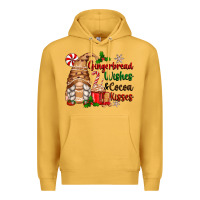 Mustard gingerbread wishes and cocoa kisses Premium Hoodie - Zillion Design Studio
