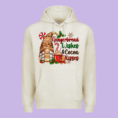 Gingerbread Wishes And Cocoa Kisses Premium Hoodie Designed By Zillion Design Studio