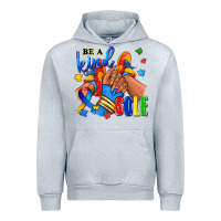 Heather Grey Be a kind sole Autism afro girl sneakers Urban Hoodie - RanaPortraitStore