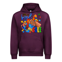 Mauve Wine Be a kind sole Autism afro girl sneakers Urban Hoodie - RanaPortraitStore