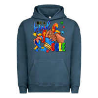 Pigment Midnight Navy Be a kind sole Autism afro girl sneakers Urban Hoodie - RanaPortraitStore