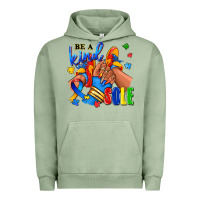 Pigment Oil Green Be a kind sole Autism afro girl sneakers Urban Hoodie - RanaPortraitStore