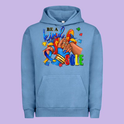 Urban Hoodie Be a kind sole Autism afro girl sneakers