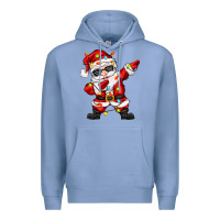 Colony Blue dabbing santa with christmas lights Premium Hoodie - Zillion Design Studio