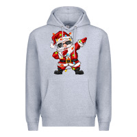 Heather Grey dabbing santa with christmas lights Premium Hoodie - Zillion Design Studio