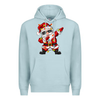 Blue Mist dabbing santa with christmas lights Premium Hoodie - Zillion Design Studio