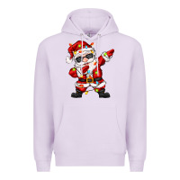 Lilac dabbing santa with christmas lights Premium Hoodie - Zillion Design Studio