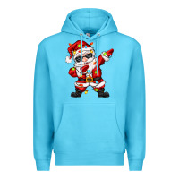 Ocean Blue dabbing santa with christmas lights Premium Hoodie - Zillion Design Studio