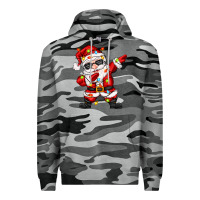 Slate Camo dabbing santa with christmas lights Premium Hoodie - Zillion Design Studio