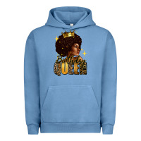Pigment Pebble Blue Birthday queen afro girl Urban Hoodie - RanaPortraitStore