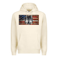 Tofu Wolf with american flag and leopard Premium Hoodie - RanaPortraitStore