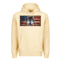 Pina Colada Wolf with american flag and leopard Premium Hoodie - RanaPortraitStore