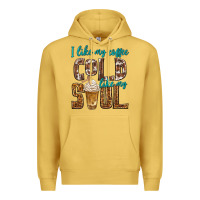 Antique Gold i like my coffee cold like my soul Premium Hoodie - texasbilliewilder