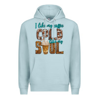 Blue Mist i like my coffee cold like my soul Premium Hoodie - texasbilliewilder