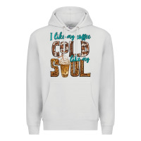 Dove Grey i like my coffee cold like my soul Premium Hoodie - texasbilliewilder