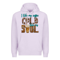 Lilac i like my coffee cold like my soul Premium Hoodie - texasbilliewilder