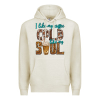 Oatmeal Heather i like my coffee cold like my soul Premium Hoodie - texasbilliewilder