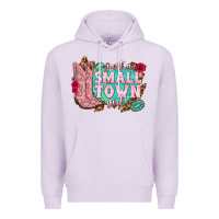 Lilac just a small town girl cowgirl boots Premium Hoodie - texasbilliewilder