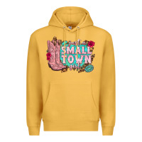 Mustard just a small town girl cowgirl boots Premium Hoodie - texasbilliewilder