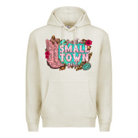 Oatmeal Heather just a small town girl cowgirl boots Premium Hoodie - texasbilliewilder