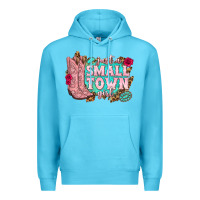 Ocean Blue just a small town girl cowgirl boots Premium Hoodie - texasbilliewilder
