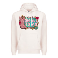 Pale Pink just a small town girl cowgirl boots Premium Hoodie - texasbilliewilder