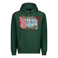 Sports Green just a small town girl cowgirl boots Premium Hoodie - texasbilliewilder