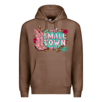 Chestnut just a small town girl cowgirl boots Premium Hoodie - texasbilliewilder
