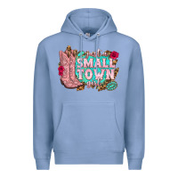 Colony Blue just a small town girl cowgirl boots Premium Hoodie - texasbilliewilder