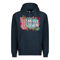 Navy just a small town girl cowgirl boots Premium Hoodie - texasbilliewilder