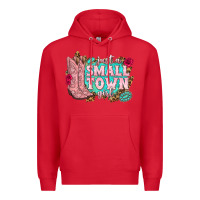 Red just a small town girl cowgirl boots Premium Hoodie - texasbilliewilder