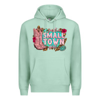 Seafoam just a small town girl cowgirl boots Premium Hoodie - texasbilliewilder