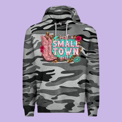 Premium Hoodie just a small town girl cowgirl boots