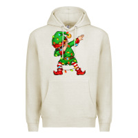 Oatmeal Heather dabbing elf Premium Hoodie - Zillion Design Studio