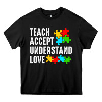 Black Teach Accept Understand Love Heavy Core Tee - CowhideDigitalArt