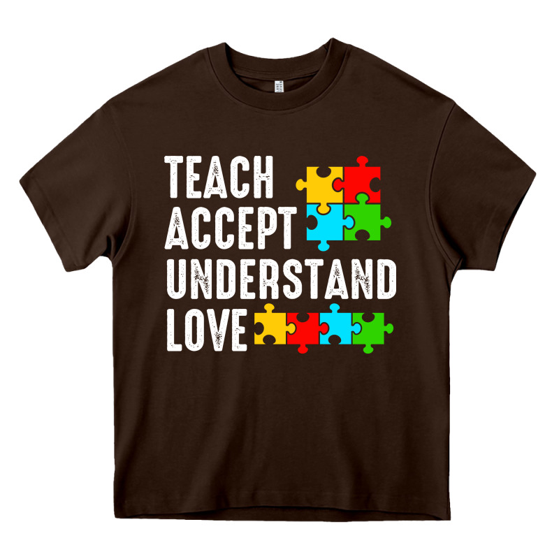 Teach Accept Understand Love Heavy Core Tee by CowhideDigitalArt | Teevron
