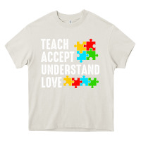 Cream Teach Accept Understand Love Heavy Core Tee - CowhideDigitalArt
