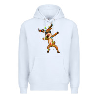 White dabbing deer Premium Hoodie - Zillion Design Studio