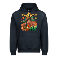 Navy Festive af Christmas black girl sneakers Urban Hoodie - RanaPortraitStore