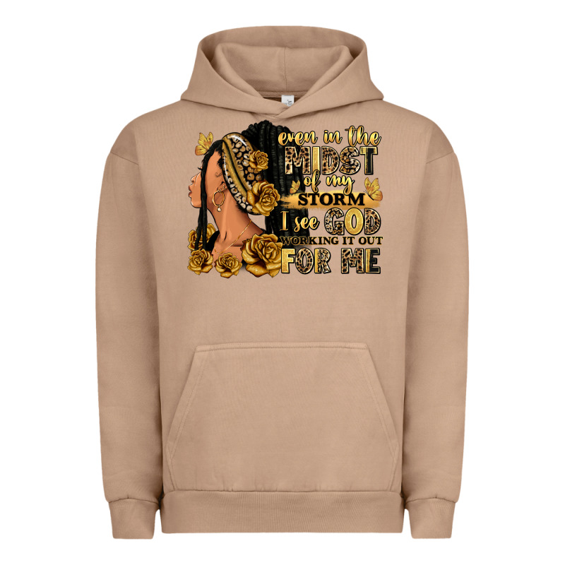 Even In The Midst Of My Storm Afro Woman Urban Hoodie by RanaPortraitStore | Teevron