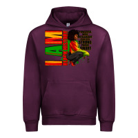 Mauve Wine I am black history Afro American woman Urban Hoodie - RanaPortraitStore