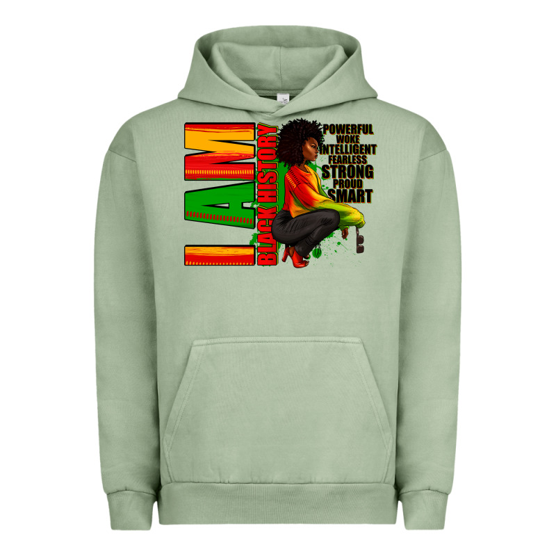 I Am Black History Afro American Woman Urban Hoodie by RanaPortraitStore | Teevron