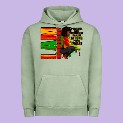 Urban Hoodie I am black history Afro American woman