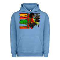 Pigment Pebble Blue I am black history Afro American woman Urban Hoodie - RanaPortraitStore