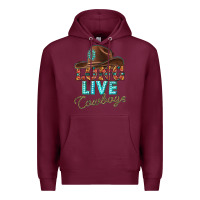 Burgundy long live cowboys Premium Hoodie - texasbilliewilder