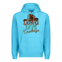 Ocean Blue long live cowboys Premium Hoodie - texasbilliewilder