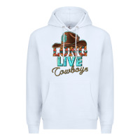 White long live cowboys Premium Hoodie - texasbilliewilder