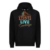 Black long live cowboys Premium Hoodie - texasbilliewilder