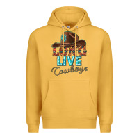 Mustard long live cowboys Premium Hoodie - texasbilliewilder